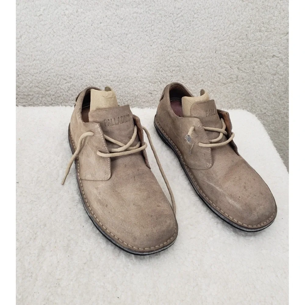 Palladium Men Oxford 40 Beige Suede‎ Leather Lace Up Comfort Casual Shoes US 7